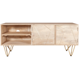 Brooklyn Huyen 2 Door 2 Shelf Light Gold Plasma TV Unit - Brown - Wilko - thumbnail 4