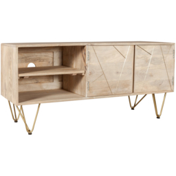 Brooklyn Huyen 2 Door 2 Shelf Light Gold Plasma TV Unit - Brown - Wilko - thumbnail 3