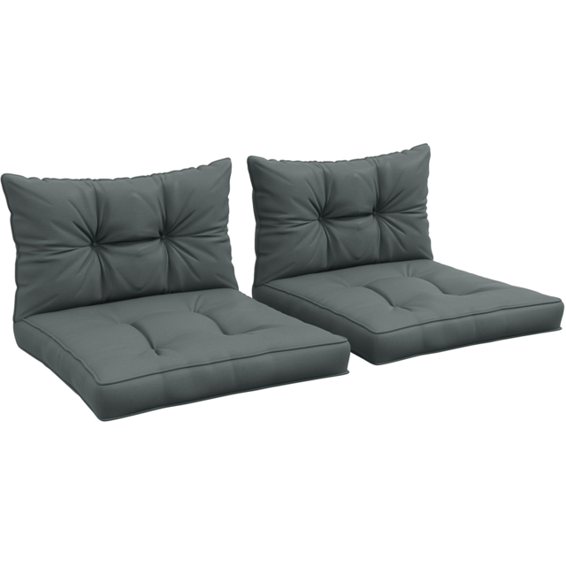 Outsunny Light Grey 4 Piece Back and Seat Replacement Cushion 60 x 60cm - Size: 35 x 17 x 10cm - Wilko - image 1