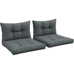 Outsunny Light Grey 4 Piece Back and Seat Replacement Cushion 60 x 60cm - Size: 35 x 17 x 10cm - Wilko - thumbnail 1