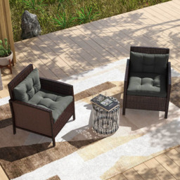 Outsunny Light Grey 4 Piece Back and Seat Replacement Cushion 60 x 60cm - Size: 35 x 17 x 10cm - Wilko - thumbnail 5