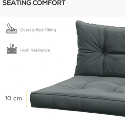 Outsunny Light Grey 4 Piece Back and Seat Replacement Cushion 60 x 60cm - Size: 35 x 17 x 10cm - Wilko - thumbnail 6