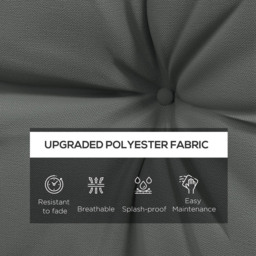 Outsunny Light Grey 4 Piece Back and Seat Replacement Cushion 60 x 60cm - Size: 35 x 17 x 10cm - Wilko - thumbnail 7