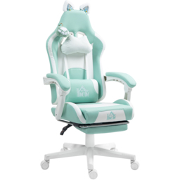 HOMCOM Light Blue Reclining Gaming Chair with Footrest - Size: 124 x 62 x 65cm - Wilko - thumbnail 3
