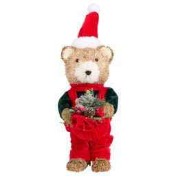 Christmas Bear Standing Decoration Multicolour - Santa's Chalet - Wilko - thumbnail 1