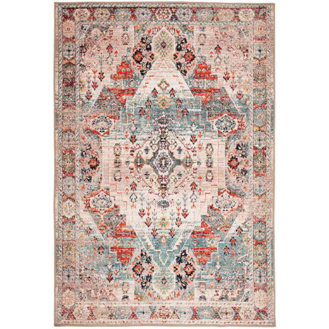Kukoon Distressed Vintage Washable Beige Grey Rug 80 x 150cm - Multi - Wilko - image 1