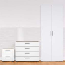 Florence Pepe Oak and White 3 Piece Bedroom Furniture Set - Brown - Furniture To Go - Wilko