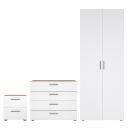 Florence Pepe Oak and White 3 Piece Bedroom Furniture Set - Brown - Furniture To Go - Wilko - thumbnail 3
