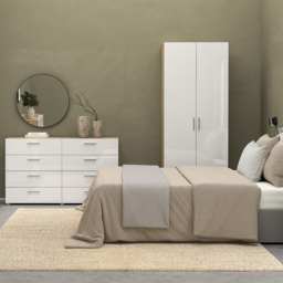 Florence Pepe Oak and White 3 Piece Bedroom Furniture Set - Brown - Furniture To Go - Wilko - thumbnail 7