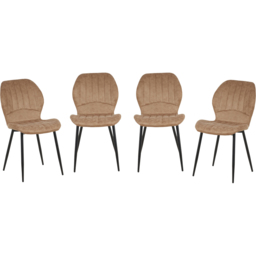 Indoor Living Jaydn Set of 4 Brown Distressed Leather Dining Chairs - Wilko - thumbnail 3