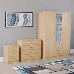 Vida Designs Riano Pine 3 Piece Bedroom Furniture Set - Wilko - thumbnail 1