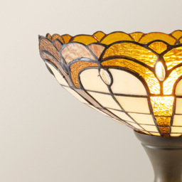 ValueLights Tiffany Inspired Stunning Jewel Metal Glass Uplighter Floor Lamp - Size: 167 x 30 x 30cm - Gold - Wilko - thumbnail 4