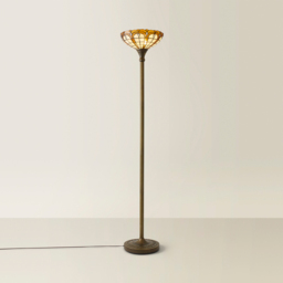 ValueLights Tiffany Inspired Stunning Jewel Metal Glass Uplighter Floor Lamp - Size: 167 x 30 x 30cm - Gold - Wilko - thumbnail 6