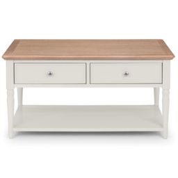Julian Bowen Provence 2 Drawer Grey and Limed Oak Coffee Table - Wood - Wilko - thumbnail 4
