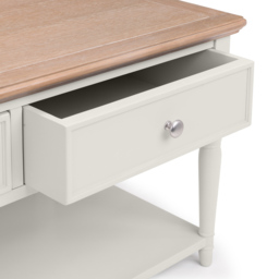 Julian Bowen Provence 2 Drawer Grey and Limed Oak Coffee Table - Wood - Wilko - thumbnail 6