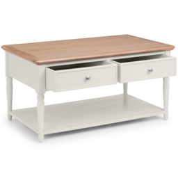 Julian Bowen Provence 2 Drawer Grey and Limed Oak Coffee Table - Wood - Wilko - thumbnail 5