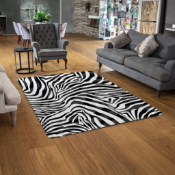 Benjamin Tate Design Faux Wool Small Animal Print Rug 110 x 60cm - Size: 110 x 60 x 1cm - Black - Wilko - thumbnail 3