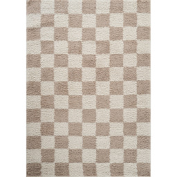 Desire Rugs Chester Beige Shaggy Checkered Rug 60 x 220cm - Size: 220 x 60 x 3cm - Blonde - Wilko - thumbnail 6