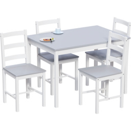 VIDA DESIGNS Yorkshire 4 Seater Dining Set White and Grey - Wilko - thumbnail 3