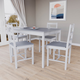 VIDA DESIGNS Yorkshire 4 Seater Dining Set White and Grey - Wilko - thumbnail 7