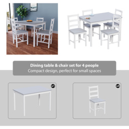 VIDA DESIGNS Yorkshire 4 Seater Dining Set White and Grey - Wilko - thumbnail 6