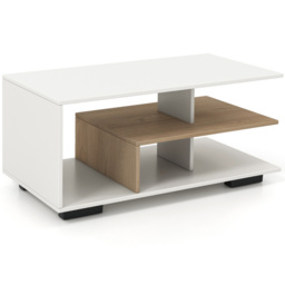 Costway 5 Shelf Rectangular White Coffee Table - Size: 101 x 61 x 15cm - Wilko - thumbnail 3