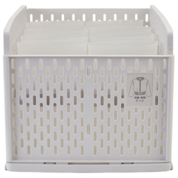 Living and Home Stackable Clothes Storage Basket Drawer with Shirt Folders - Size: 46 x 28 x 32cm - White - Wilko - thumbnail 5
