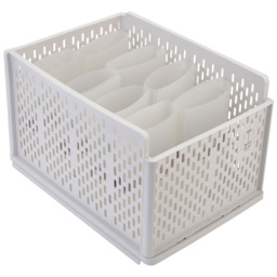 Living and Home Stackable Clothes Storage Basket Drawer with Shirt Folders - Size: 46 x 28 x 32cm - White - Wilko - thumbnail 1