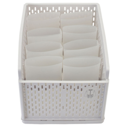 Living and Home Stackable Clothes Storage Basket Drawer with Shirt Folders - Size: 46 x 28 x 32cm - White - Wilko - thumbnail 6