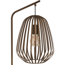 EGLO Espinal Bronze Steel Caged Style Floor Lamp - Size: 170 x 28 x 37cm - Brown - Wilko - thumbnail 4