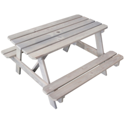 Soulet Kids 4 Seater Grey Wooden Picnic Table with Parasol Hole - Wilko - thumbnail 3