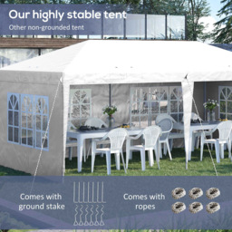 Outsunny 3 x 6m White Heavy Duty Gazebo - Size: 270 x 295 x 585cm - Wilko - thumbnail 7