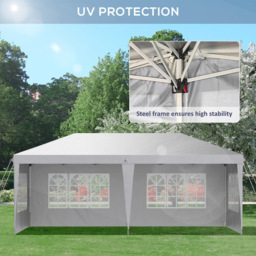 Outsunny 3 x 6m White Heavy Duty Gazebo - Size: 270 x 295 x 585cm - Wilko - thumbnail 4
