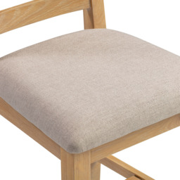 Seconique Windsor Sey of 2 Natural Oak and Oat Fabric Cross Back Dining Chair - Size: Set of 2 - Natural Oak/Oat Fabric - Wilko - thumbnail 7