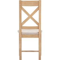 Seconique Windsor Sey of 2 Natural Oak and Oat Fabric Cross Back Dining Chair - Size: Set of 2 - Natural Oak/Oat Fabric - Wilko - thumbnail 5