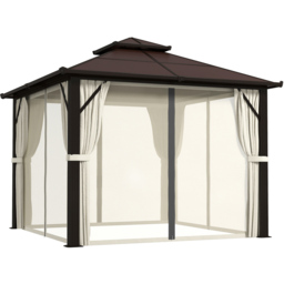 Outsunny 3 x 3m Beige Aluminium Frame Polycarbonate Hard Top Gazebo - Cream - Wilko - thumbnail 3