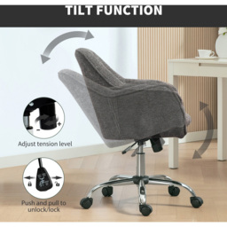 Portland Grey Snow Flannel Height Adjustable Swivel Tub Chair - Size: Single - Wilko - thumbnail 7