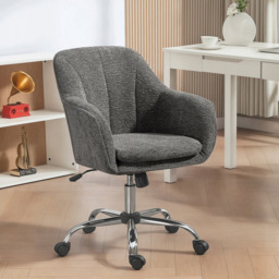Portland Grey Snow Flannel Height Adjustable Swivel Tub Chair - Size: Single - Wilko - thumbnail 4