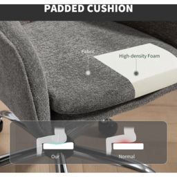 Portland Grey Snow Flannel Height Adjustable Swivel Tub Chair - Size: Single - Wilko - thumbnail 6