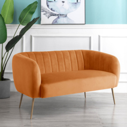 Matilda 2 Seater Orange Velvet Sofa - Artemis Home - Wilko - thumbnail 5