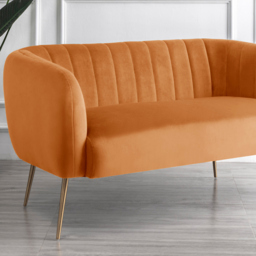 Matilda 2 Seater Orange Velvet Sofa - Artemis Home - Wilko - thumbnail 3