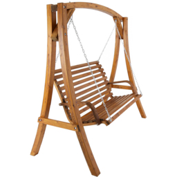 Charles Bentley 3 Seater Wooden Garden Swing Chair - Size: 2 Seater - Cream - Wilko - thumbnail 4