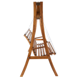 Charles Bentley 3 Seater Wooden Garden Swing Chair - Size: 2 Seater - Cream - Wilko - thumbnail 5