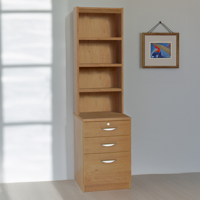 R White Cabinets 3 Drawer 4 Shelf Brown Storage Unit with Hutch - Size: 182.8 x 47.9 x 54cm - Wilko - image 1