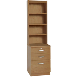 R White Cabinets 3 Drawer 4 Shelf Brown Storage Unit with Hutch - Size: 182.8 x 47.9 x 54cm - Wilko - thumbnail 3