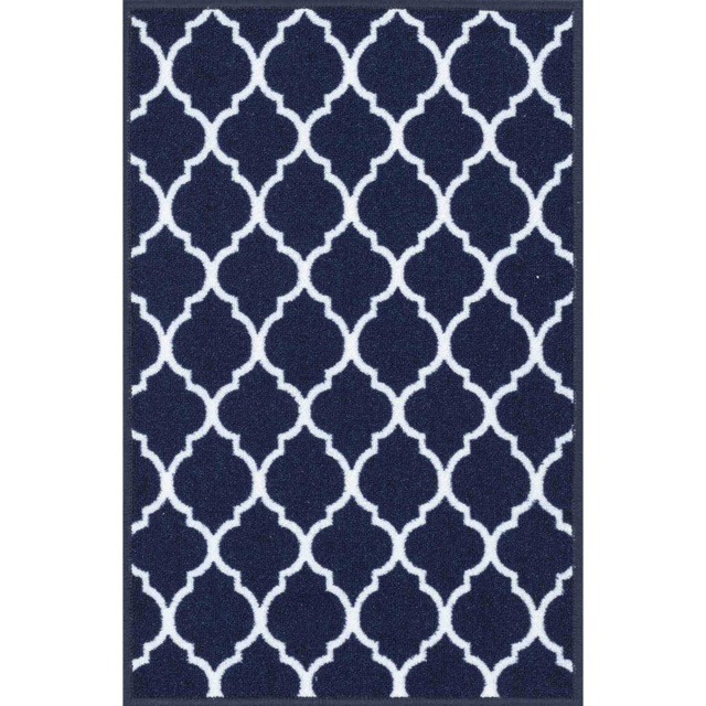 Desire Rugs Havana Navy Trellis Anti Slip Door Mat 150 x 80cm - Size: 80 x 150cm - Blue - Wilko - image 1