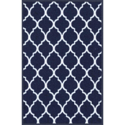 Desire Rugs Havana Navy Trellis Anti Slip Door Mat 150 x 80cm - Size: 80 x 150cm - Blue - Wilko - thumbnail 1