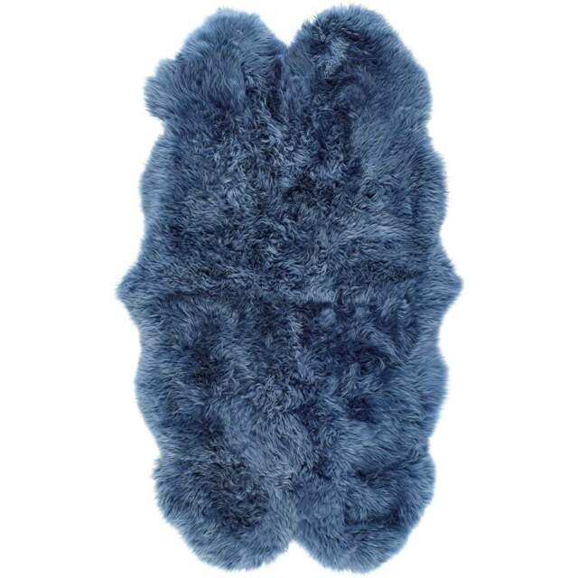 Origins Genuine Sheepskin Adobe Rose Quad New Zealand Wool Rug 160 x 105cm - Size: 105 x 160cm - Blue - Origins Rugs - Wilko - image 1