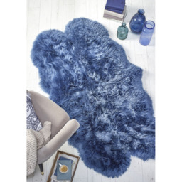 Origins Genuine Sheepskin Adobe Rose Quad New Zealand Wool Rug 160 x 105cm - Size: 105  x 160cm - Blue - Origins Rugs - Wilko - thumbnail 3