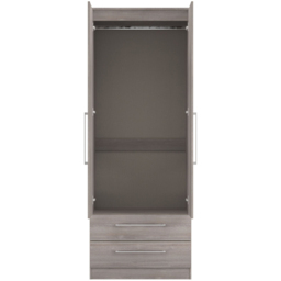 Crowndale Worcester 2 Door 2 Drawer Grey Oak Tall Wardrobe Ready Assembled - Wilko - thumbnail 6